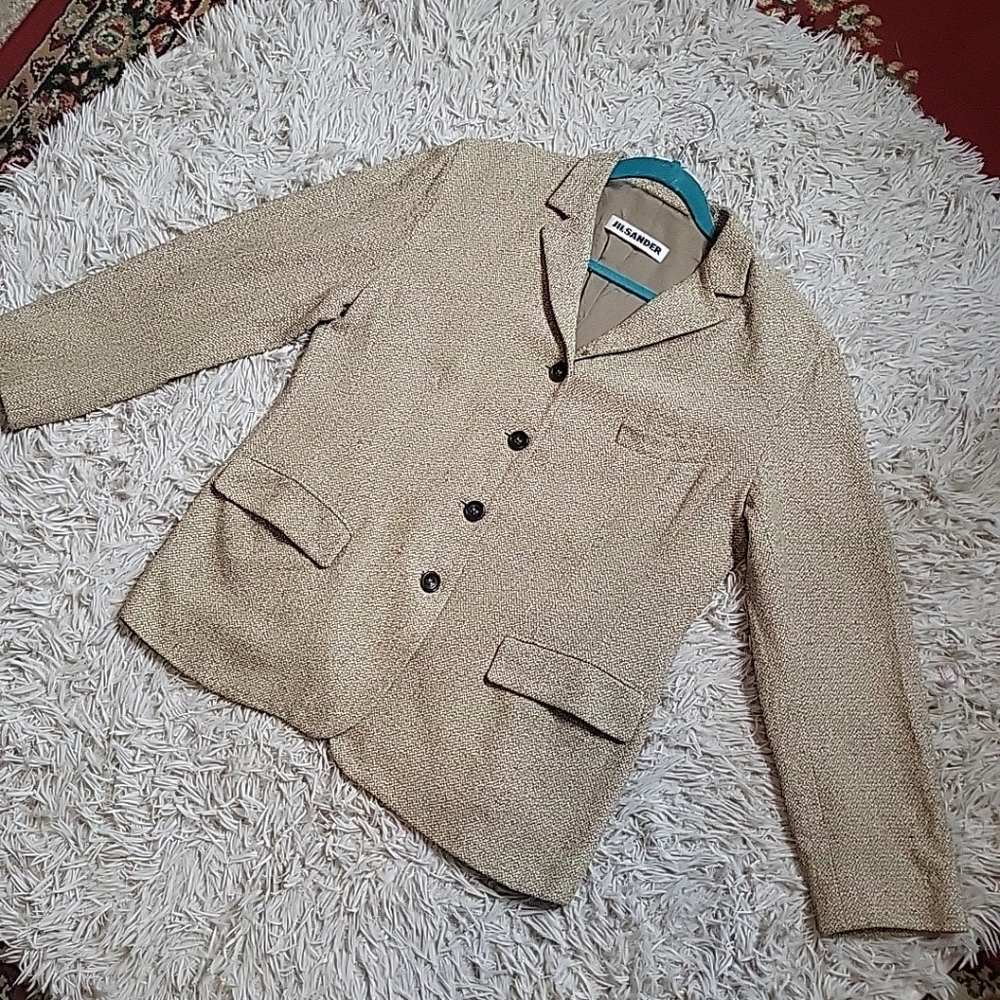Womens Jil Sander Tweed Blazer Jacket Fall Winter Business Professional Size 42 - Picture 7 of 10